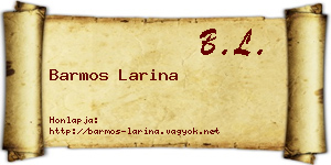 Barmos Larina névjegykártya